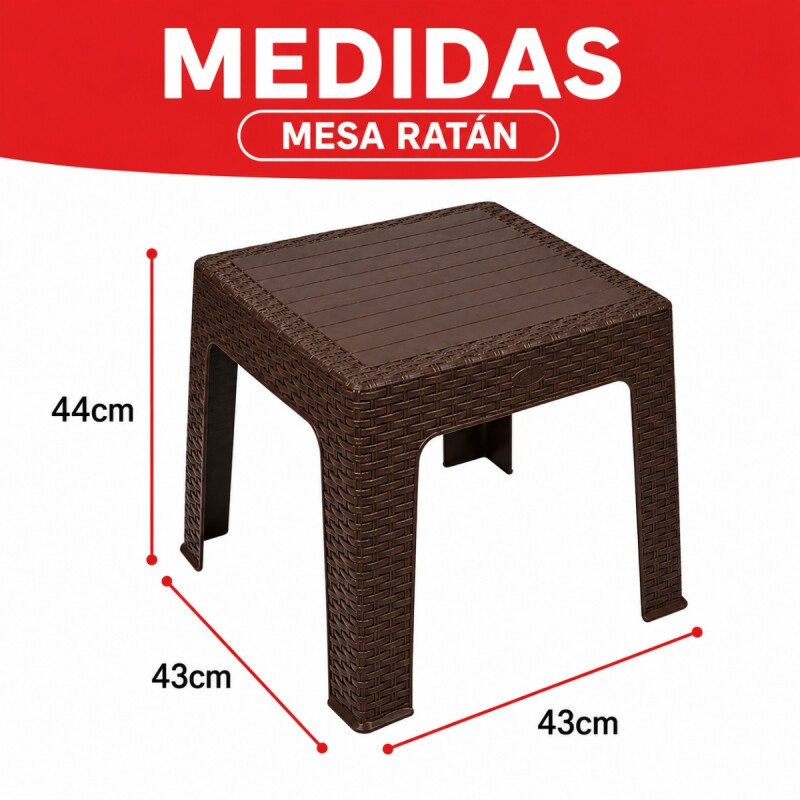 Mesa ratán MARRON