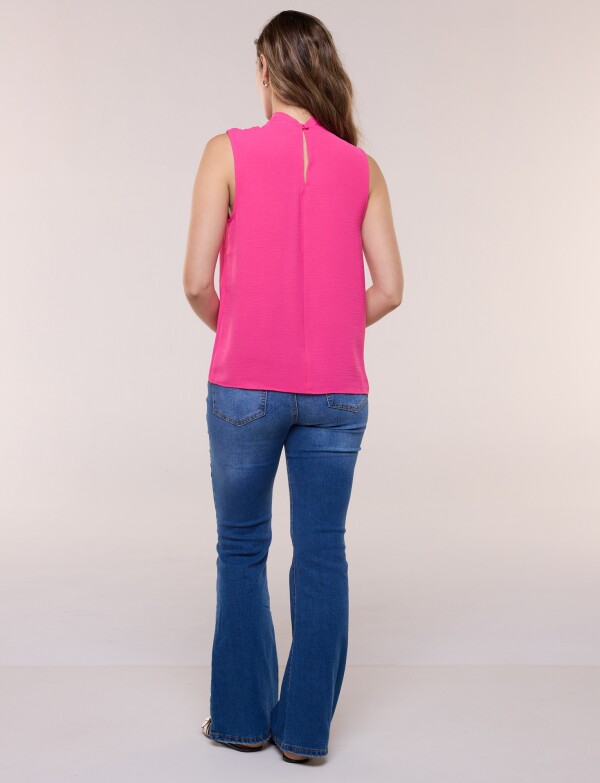 Blusa Cuello Drapeado FUCSIA