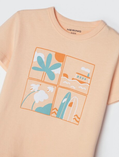 CAMISETA INFANTIL CON ESTAMPA NARANJA