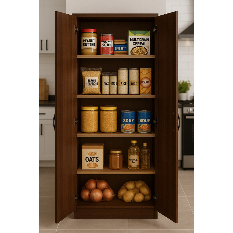 Armario Ropero Placard Multiuso 2 Puertas Cocina Baño Color Marrón Marrón