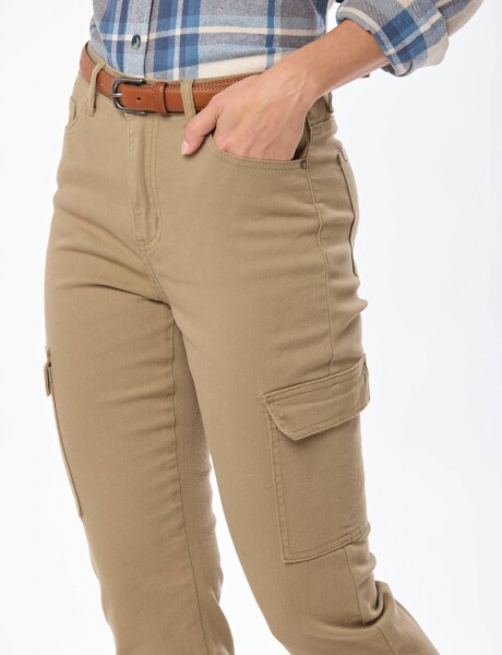 PANTALÓN CARGO SKINNY Beige