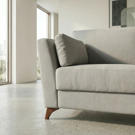 Sofá Capri - Tela Microfibra - 2 cuerpos Kruger 06-155 (Ceniza)