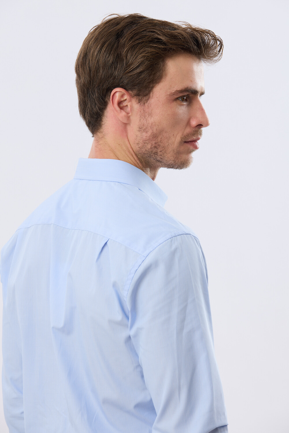 CAMISA RAYADA Celeste