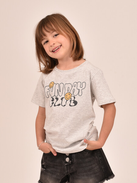 REMERA FUNNY GRIS MELANGE M
