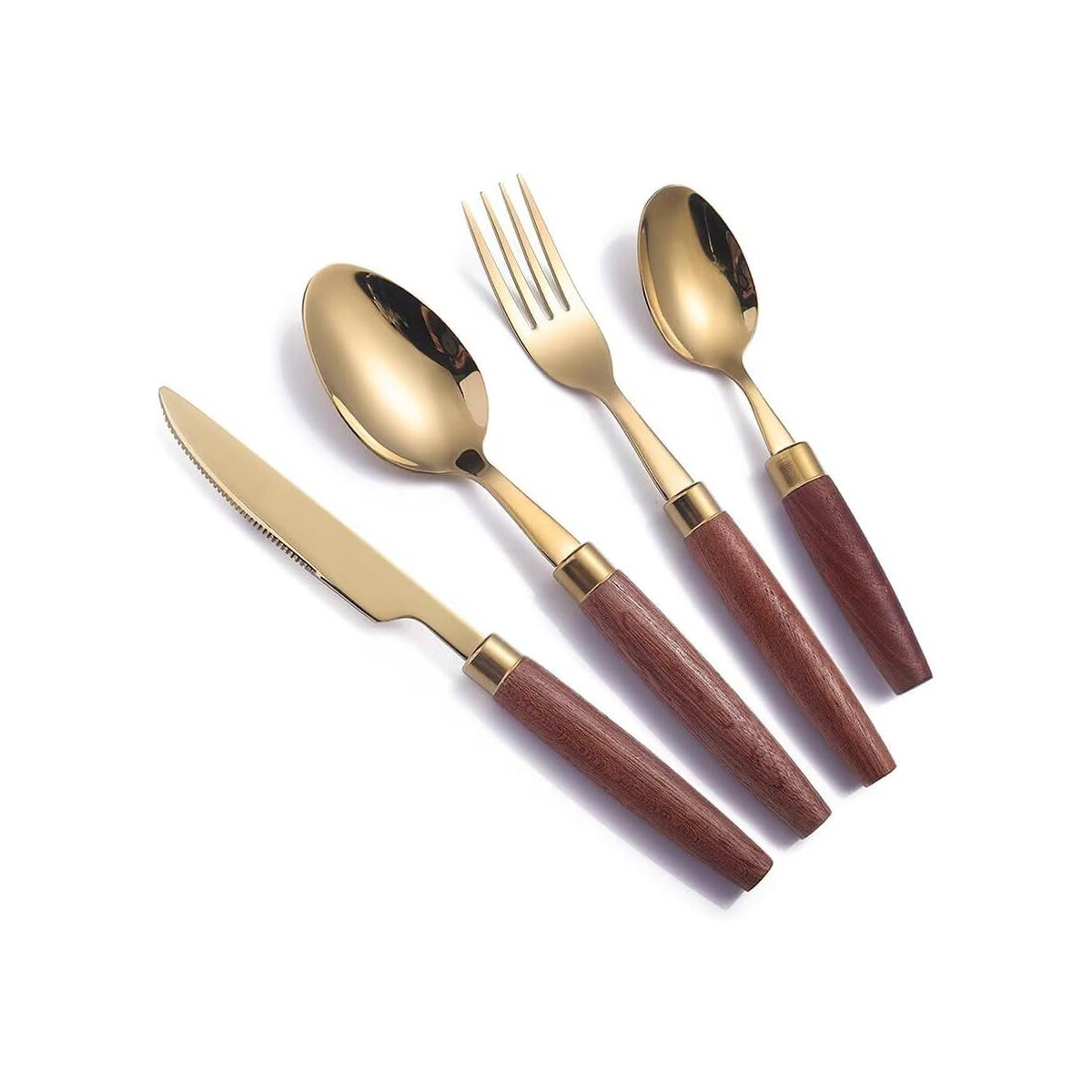 Juego de cubiertos de 4 piezas con estuche de acero inoxidable 