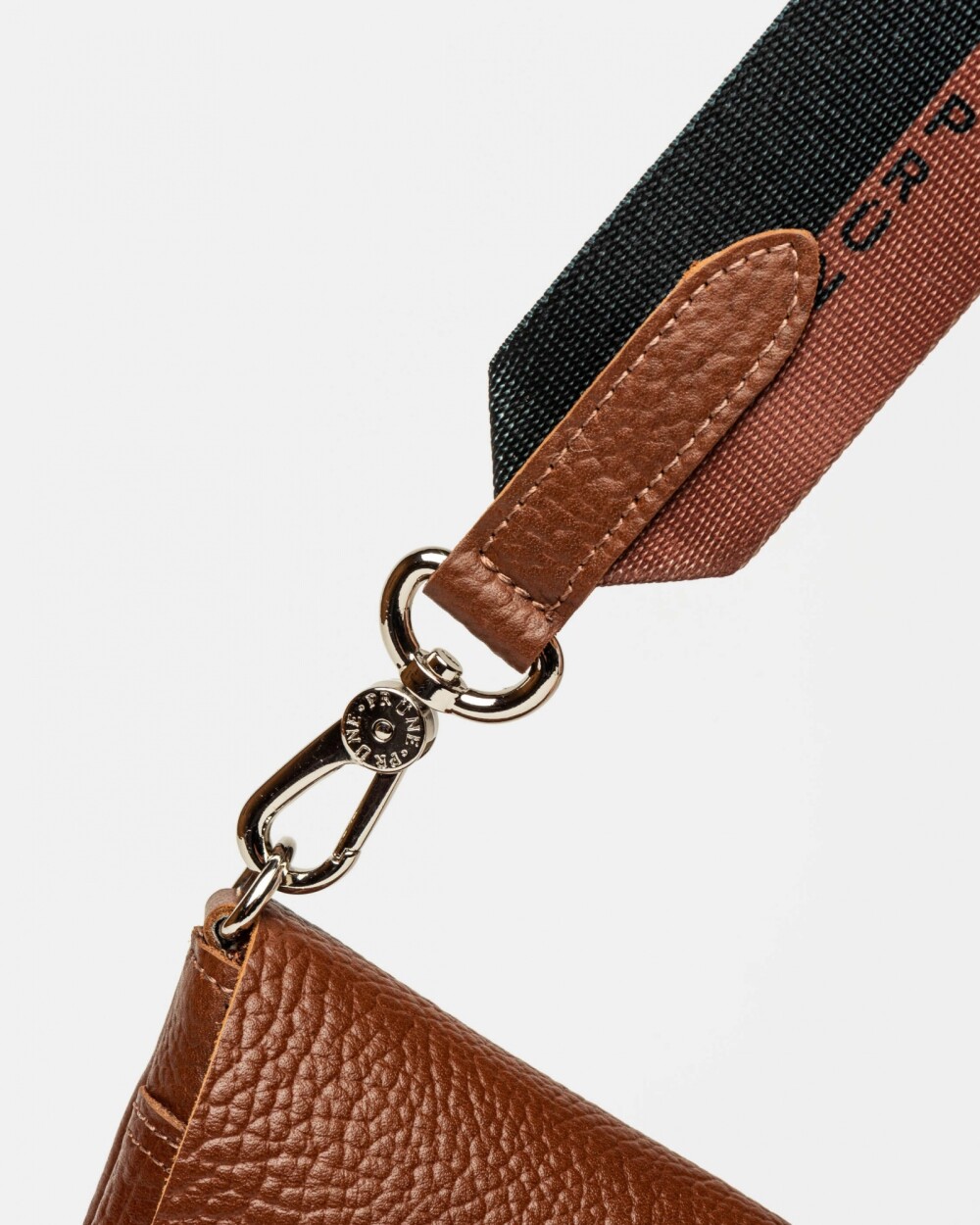 Mini bag Nina en cuero graneado Tabaco