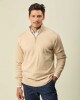 Buzo Lambswool Medio Cierre Beige