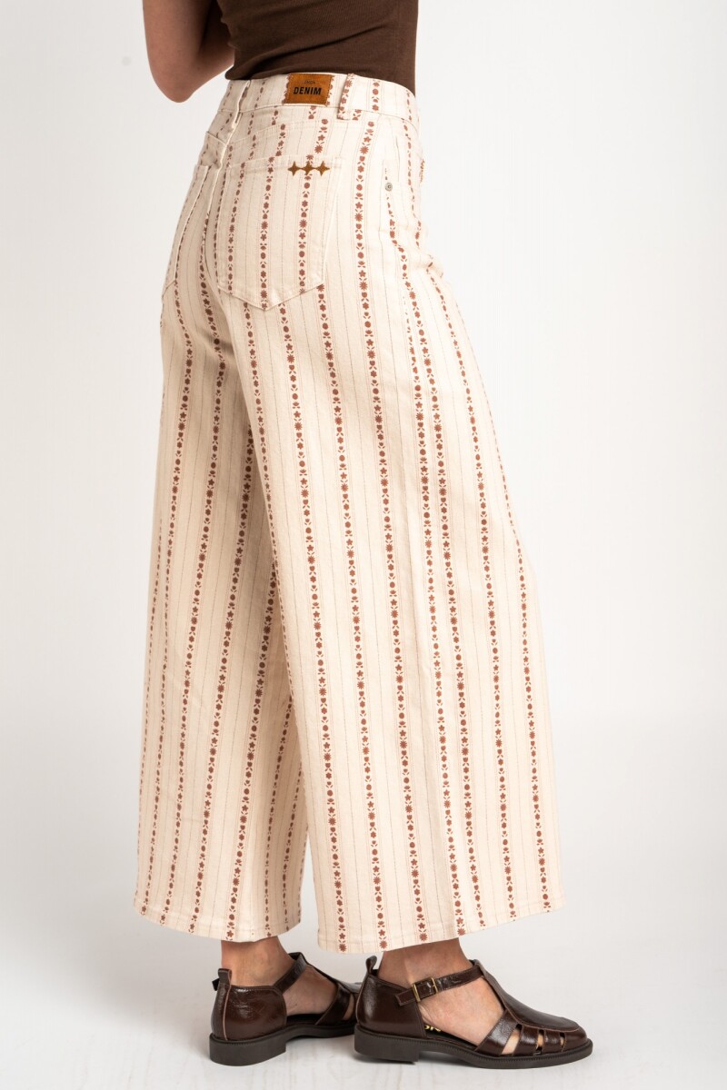 Jean Wide Leg Print Nacar
