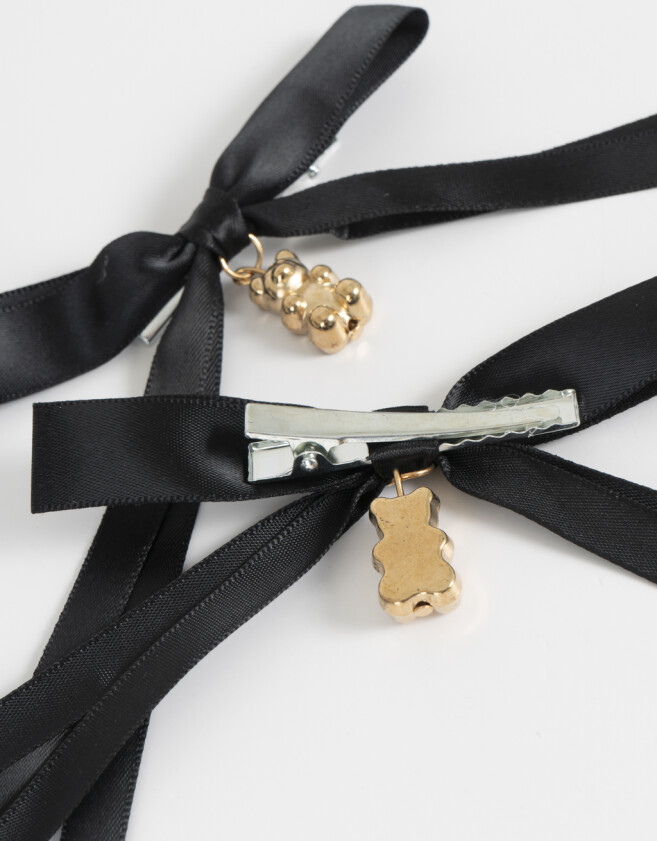 Piquitos Osito Set De Piquitos Con Dijes - Negro