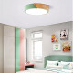 Luminaria Luz Fria Plafon Led Diám 30cm Metal Y Madera Verde