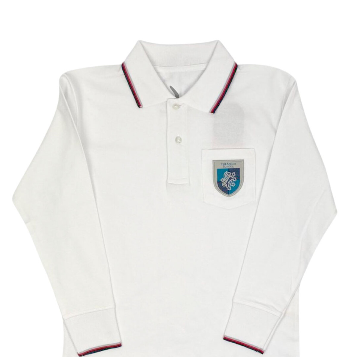 Remera Polo manga larga The Anglo School Blanco