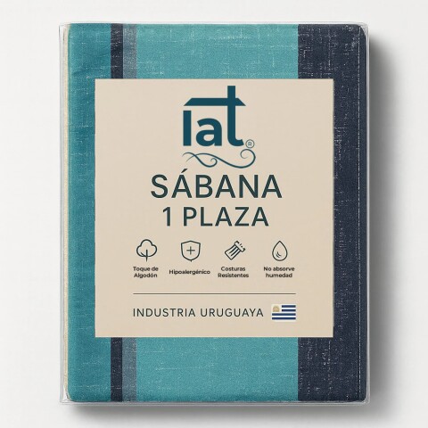 Juego De Sabanas 1 Plaza Toque Algodón Sommier Franjas - Rectángulo Juego De Sabanas 1 Plaza Toque Algodón Sommier Franjas - Rectángulo