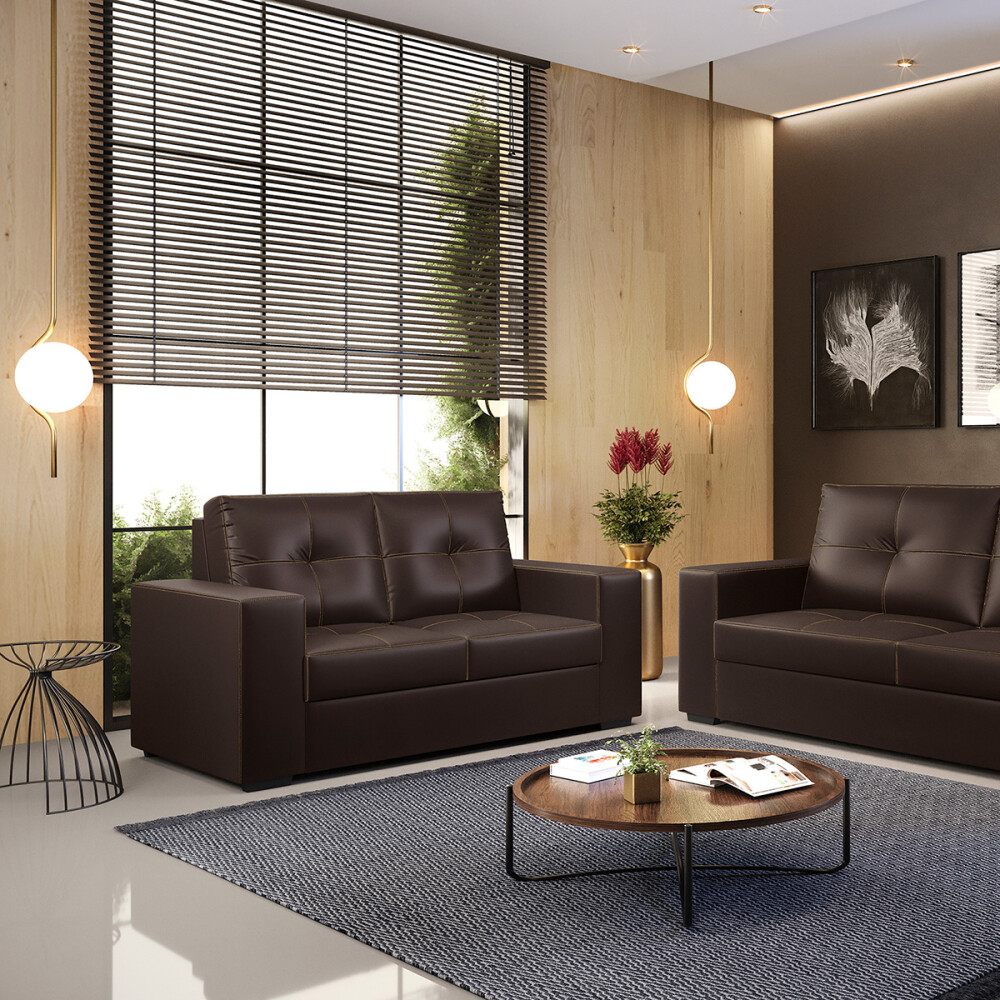 SILLÓN LA PAZ 02 LUGARES COLOR CACAO Sillón La Paz 02 Lugares Color Cacao