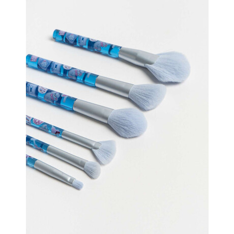 Set De 6 Brochas De Maquillaje Feeling Jeanious Translúcidas Con Acabado Glossy Azul Celeste