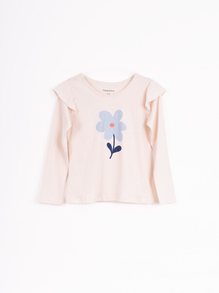 REMERA FLEURS BEIGE CLARO