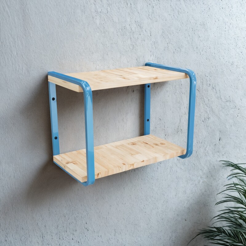 Estante doble madera y metal CELESTE