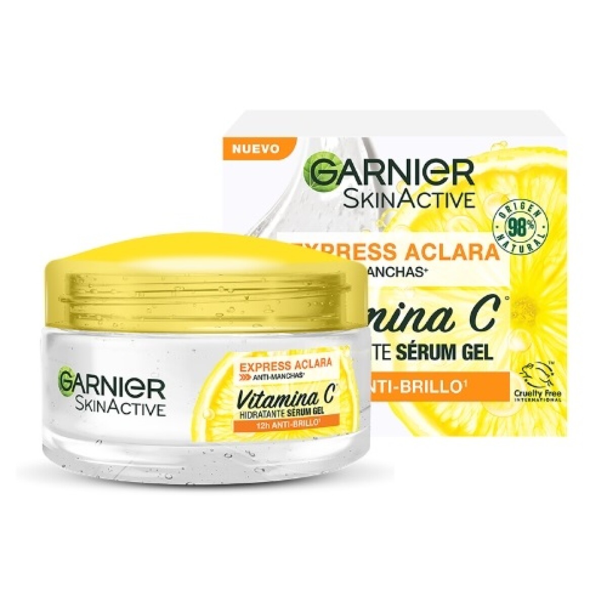 Garnier Express Aclara Anti-Manchas Hidratante Sérum Gel Anti Brillo 50ml – Piel Uniforme y Radiante