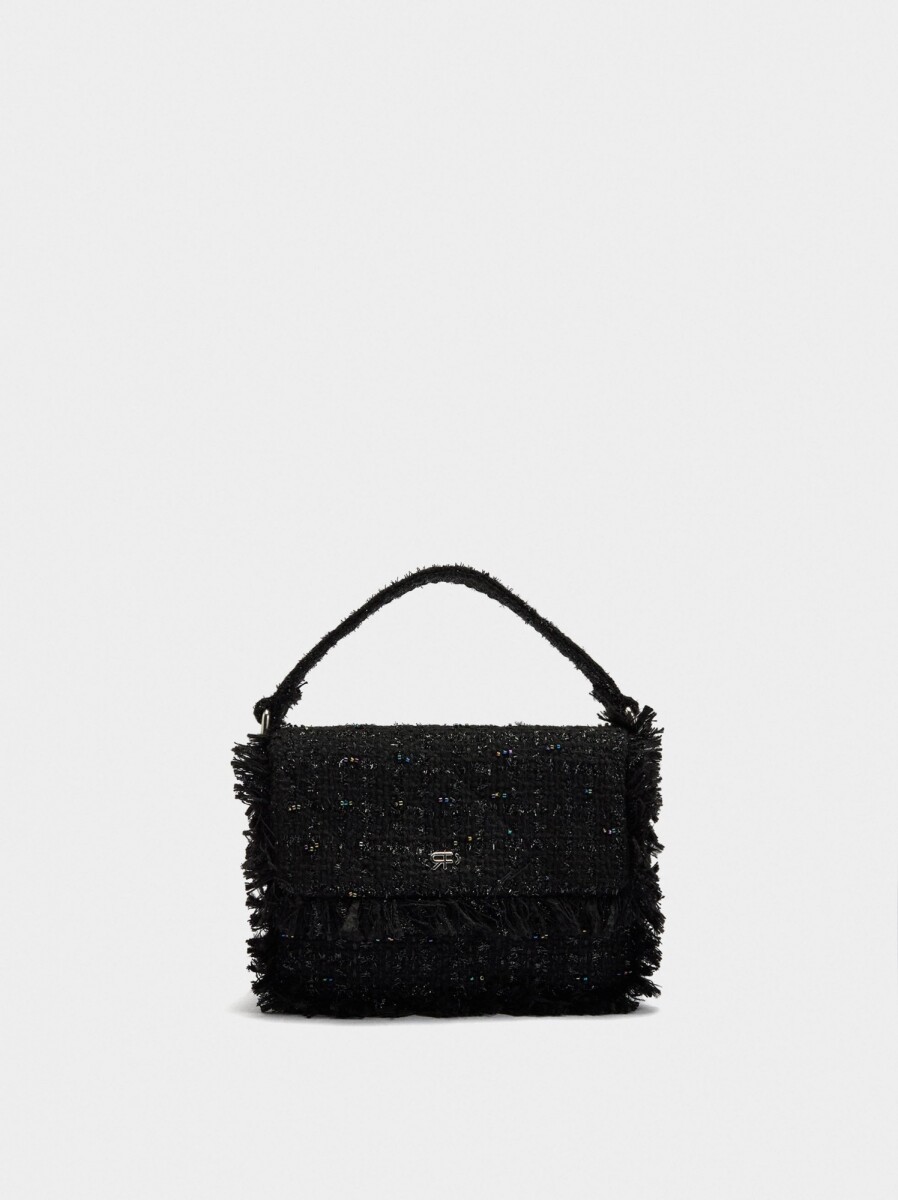 Bolso De Fiesta Tweed - negro 