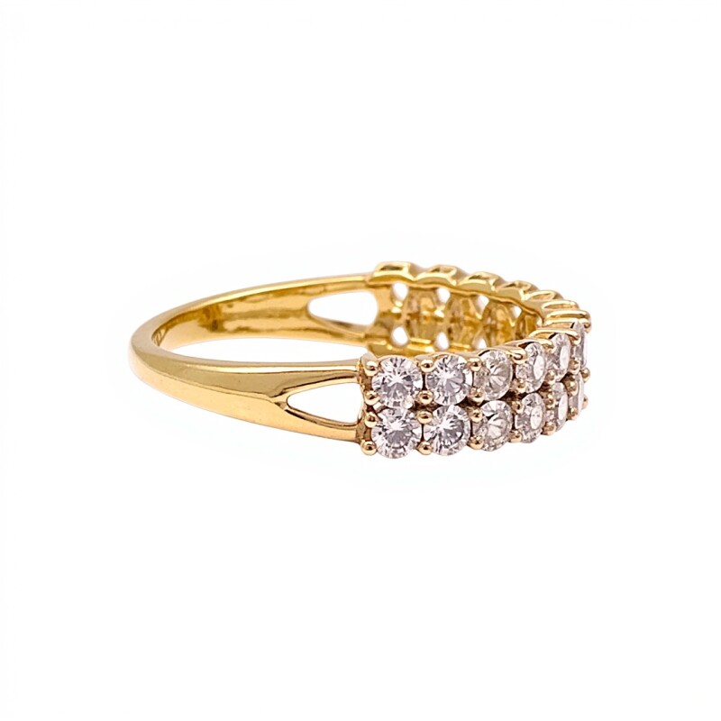 Anillo Medio Sin fin doble-Oro bajo-Piedra Zirconia-AN824 conpiedra