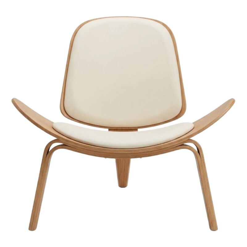 SILLON MADERA BEIGE/BLANCO 90X72X76CM Unica