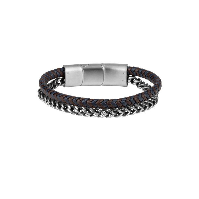 Pulsera en Acero y Cuero Pulsera en Acero y Cuero