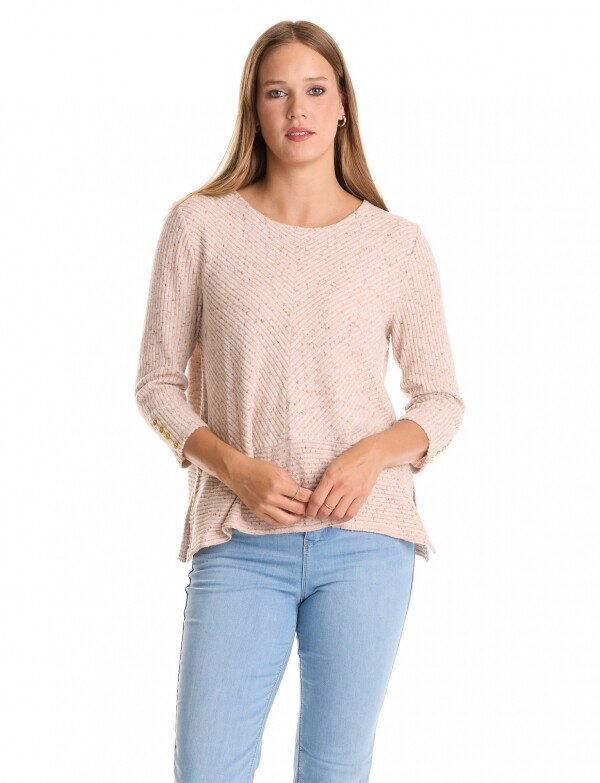 Buzo Ribs Det Btn BEIGE