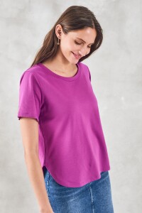 Remera Algodón Peinado Magenta