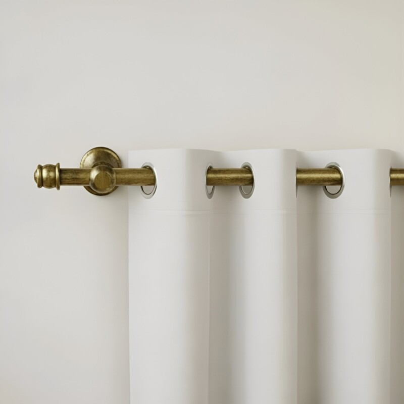 Barrote cortina metal EuroClassic 2,5m + 3 soportes ORO VIEJO