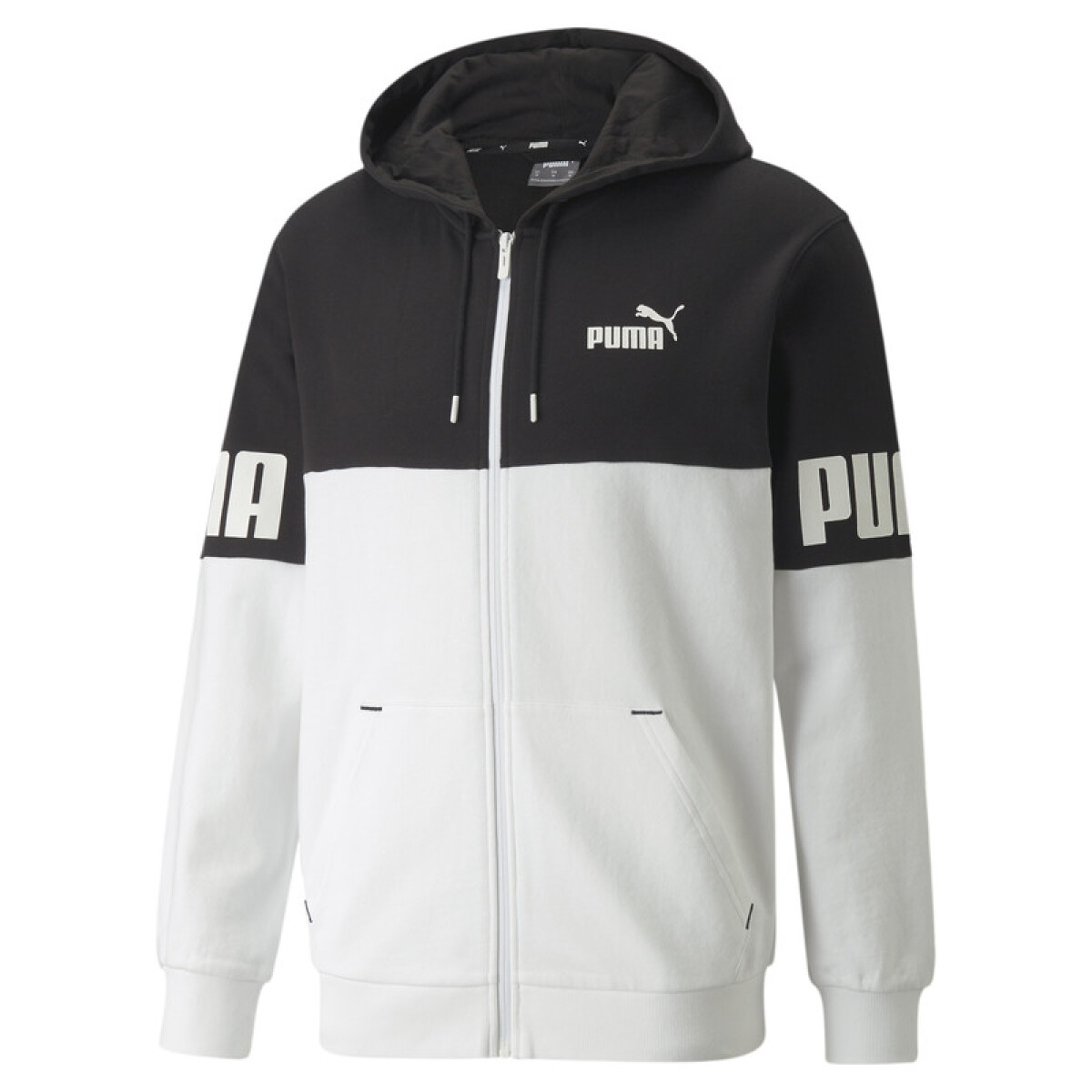 Power Colorblock Full-Zip Hoodie TR 84739001 - Neg/blanco 