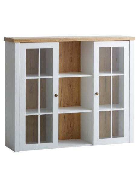 Altillo MARKSKEL 2 puertas blanco/color roble Altillo MARKSKEL 2 puertas blanco/color roble