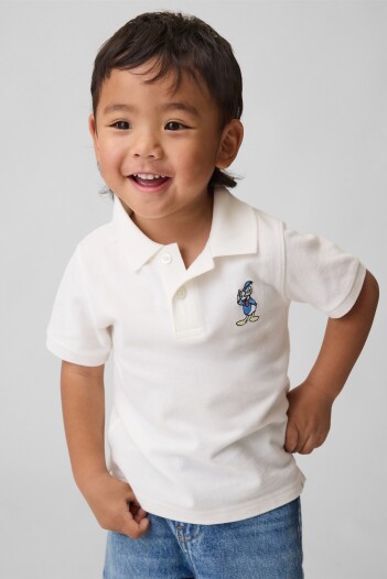 Remera Tipo Polo Disney Toddler Niño New Off White
