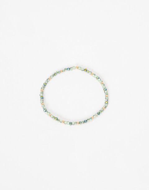 Pulseras Elásticas Color Pulsera De Beads Facetados - Verde Medio