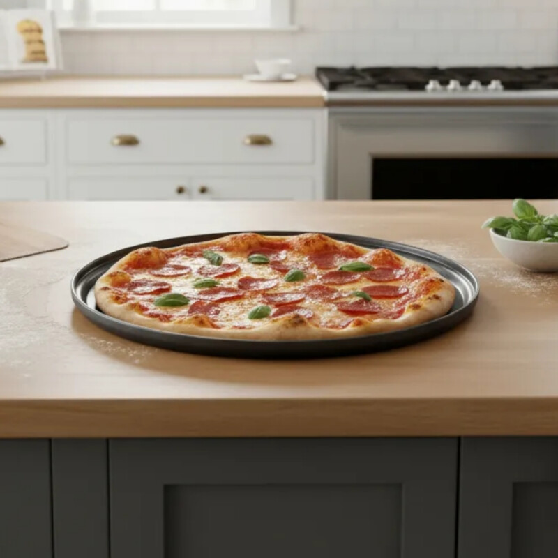 Asadera para pizza antiadherente 32 cm GRIS