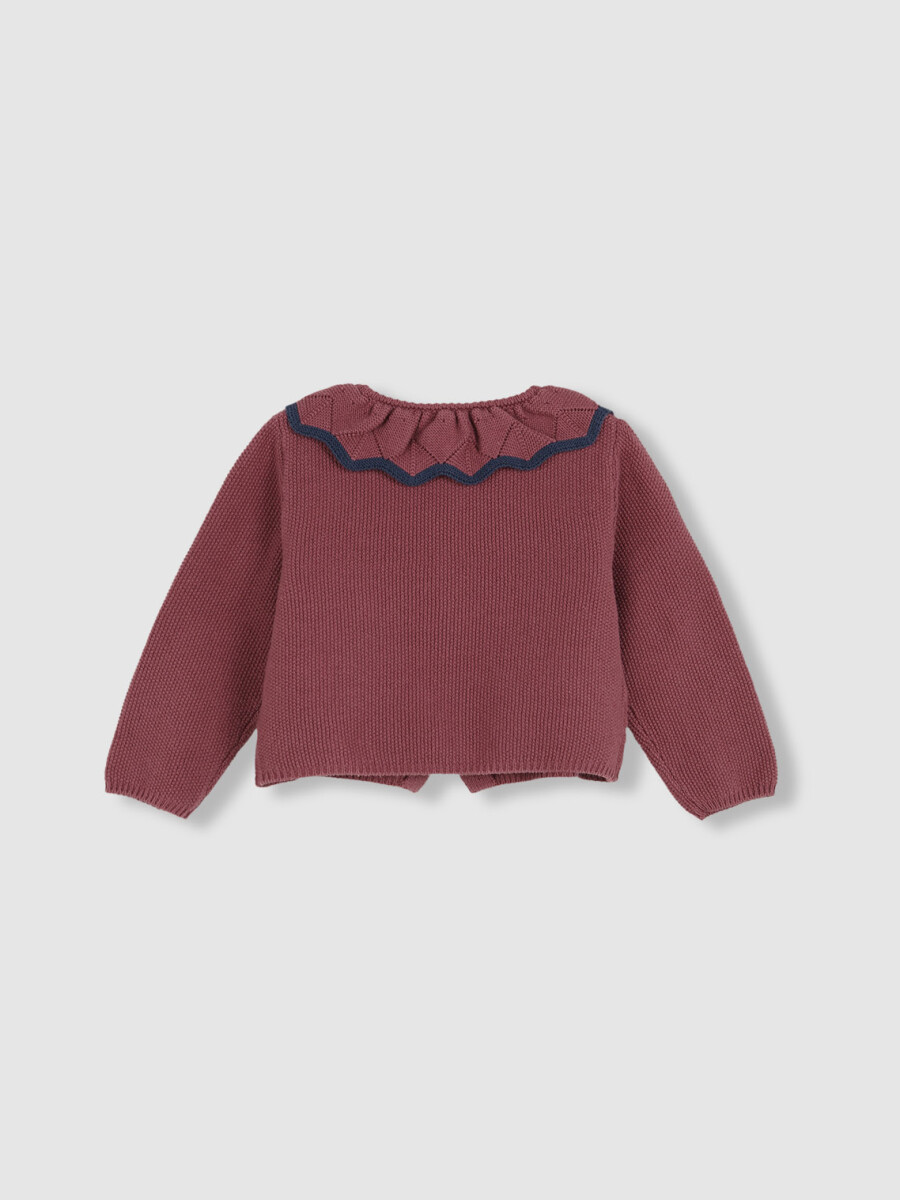 Chaqueta Manga Tres Cuartos Ancha Con Cuello Berenjena