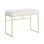 ESCRITORIO MDF/METAL 100x48x78CM DORADO/BLANCO ESCRITORIO MDF/METAL 100x48x78CM DORADO/BLANCO
