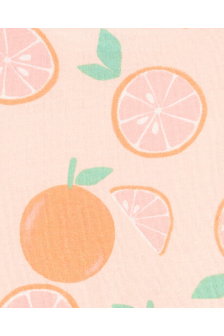 Vestido de algodón, diseño naranjas Sin color