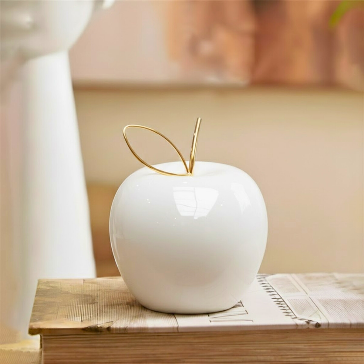Manzana decorativa 8.5CM - BLANCO 