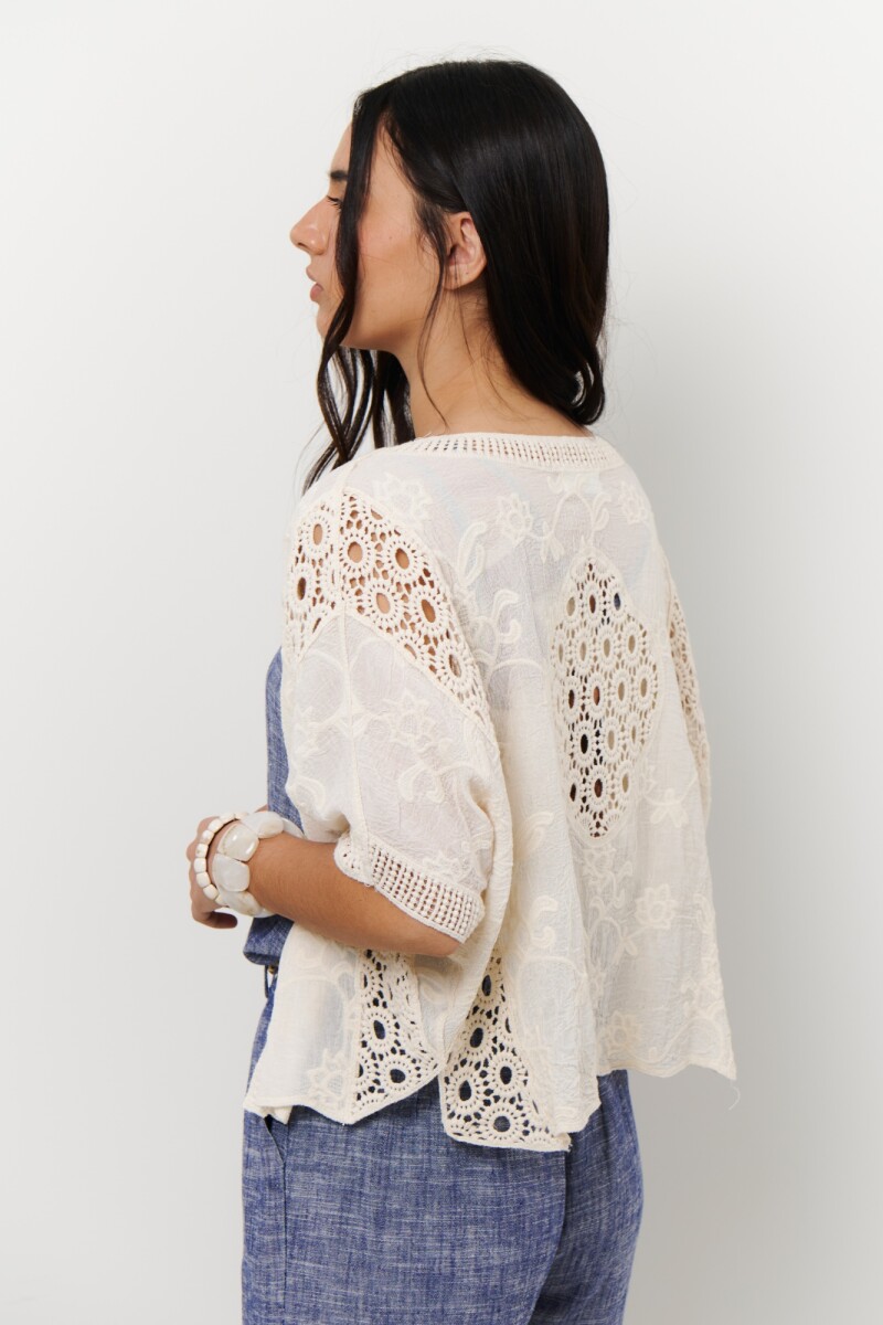 KIMONO BORDERIE NATURAL