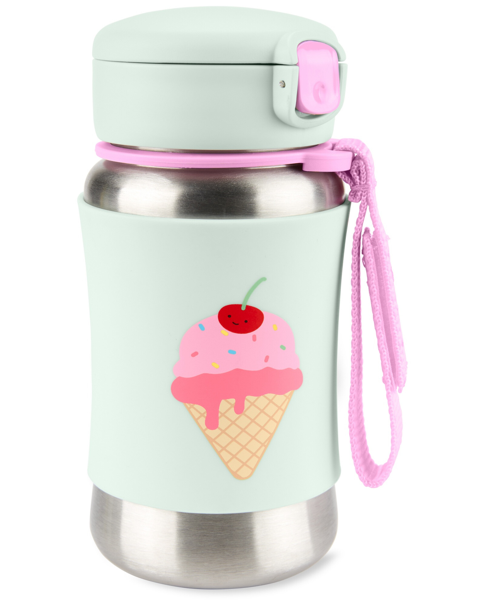 Botella de acero inoxidable con sorbito, diseño helado Botella de acero inoxidable con sorbito, diseño helado