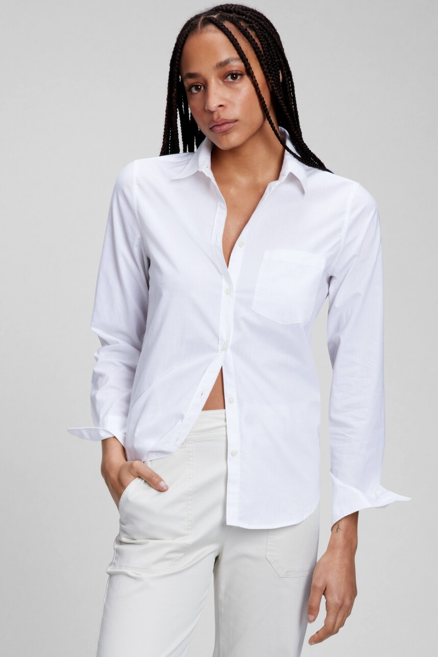 Camisa Clasica Mujer Optic White