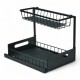 Estante Organizador Multi Uso Bajo Mesada Cocina Baño Negro