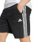 Short de Hombre Adidas Essentials Piqué 3 Rayas Negro - Blanco