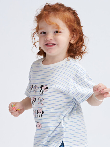 Camiseta manga corta estampada Minnie - Blanco
