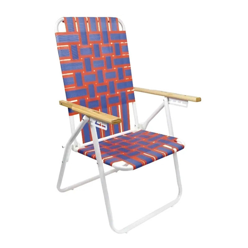 Silla Acero Epoxi Plegable Reforzada Playa Camping 120kg Azul y Naranja Silla Acero Epoxi Plegable Reforzada Playa Camping 120kg Azul Y Naranja