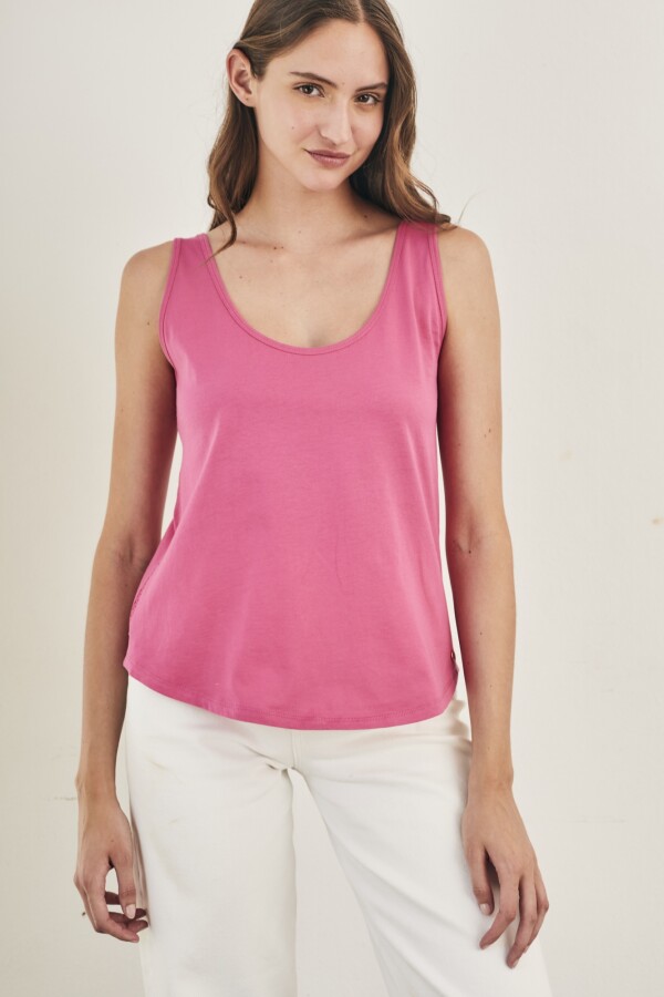 Musculosa Algodón Peinado Magenta