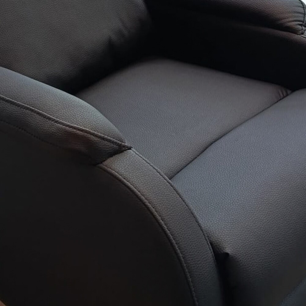 Sillón Recliner 1 Cuerpo Cuero Sintético - Adri Negro
