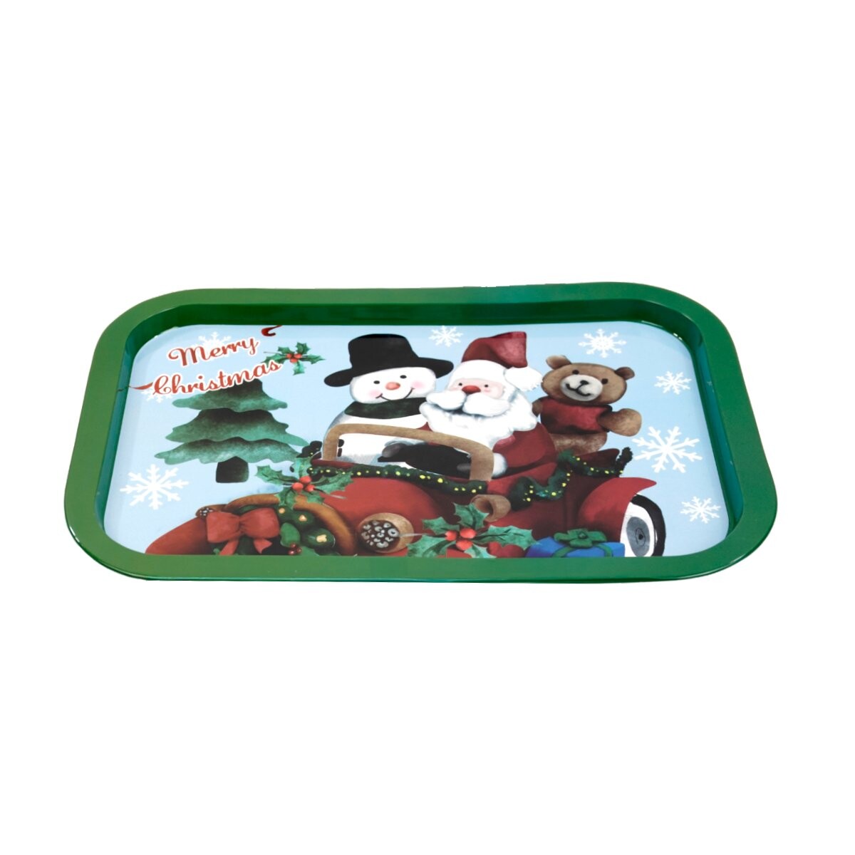Bandeja de metal navideña 