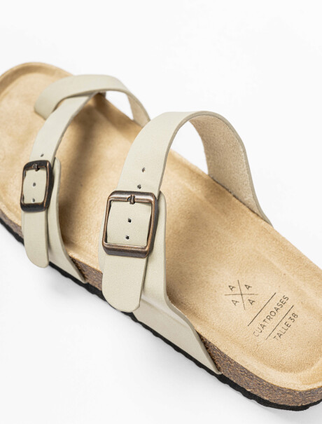 Sandalia cruzada beige