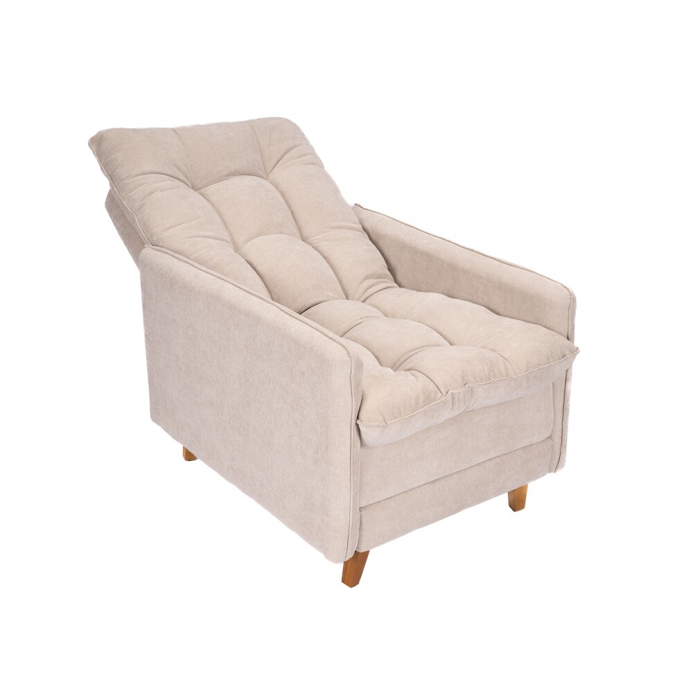 Butaca Reclinable 1 Cuerpo + Puff Living - Montreal Beige