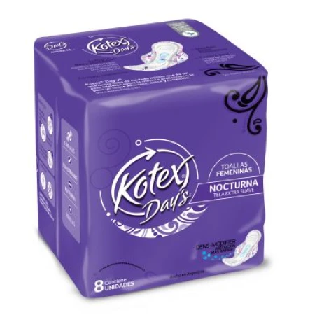 TOALLA KOTEX NOCTURNA C/ALAS X 8U TOALLA KOTEX NOCTURNA C/ALAS X 8U